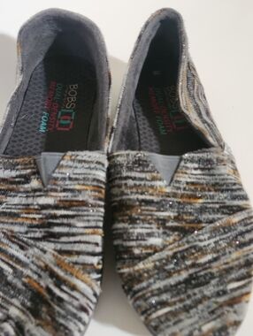 BOBS from Skechers Women's Slip-On Flats in Black, Gray & Brown